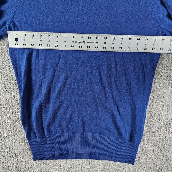Abercrombie and Fitch Sweater Mens Large Muscle V Neck‎ Blue Long Sleeve Cotton - Picture 5 of 9